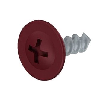 Изображение товара Саморез Starfix SMC1-39657-500, 4.2х16 мм, с прессшайбой, цинк, острый, RAL 3005 (500 шт в карт. уп.) 