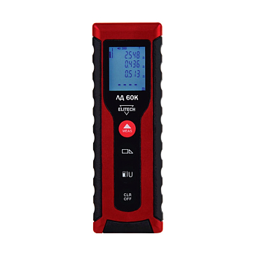 Изображение товара Лазерный дальномер Elitech ЛД 60К для точных измерений дистанций и углов