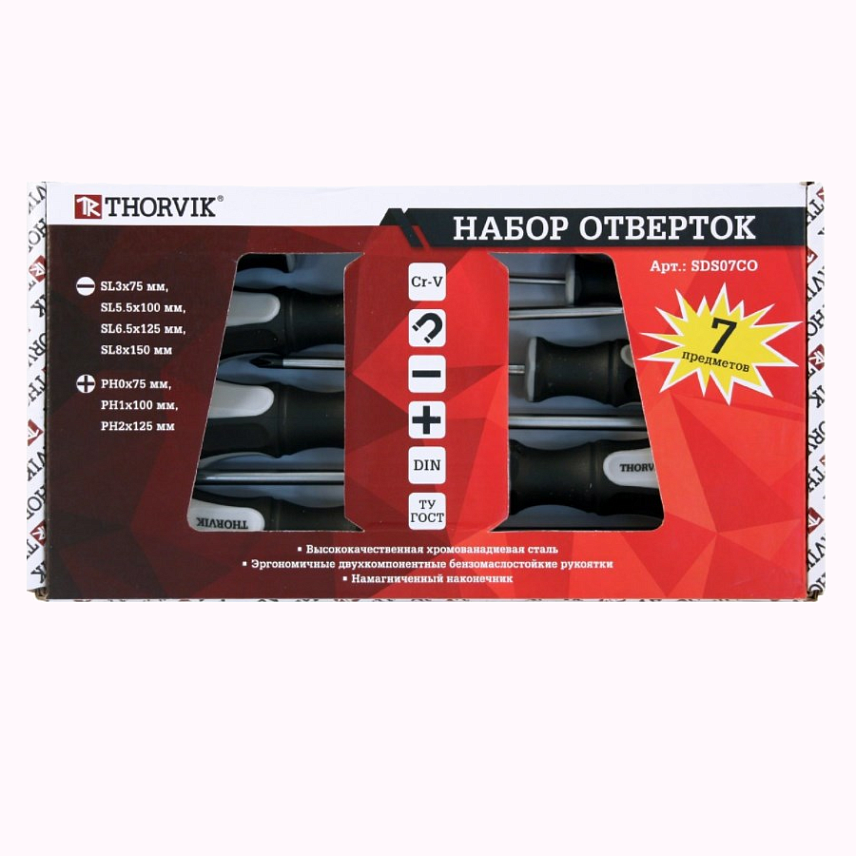 Набор стержневых отверток Thorvik Sds07co (7 шт.) во Владимире