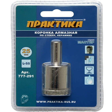 Изображение товара Коронка алмазная Практика "Мастер" 777-291, 25 мм