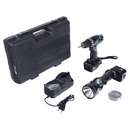 Аккумуляторная дрель-шуруповерт Hitachi DS12DVF3-TB + фонарь