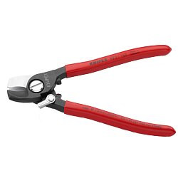 Кабелерез Knipex KN-9521165SB, Ø 15 мм (50 мм²), длина 165 мм, пружина, фосфатированный, обливные ручки 