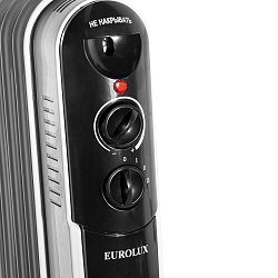 Масляный радиатор с терморегулятором Eurolux ОМПТ-EU-12Н 67/3/20 (12 секций, термостат, механическое управление)