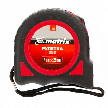 Изображение товара Рулетка Matrix Strong 31082 7.5 м 25 мм сталь автоматическое возвращение