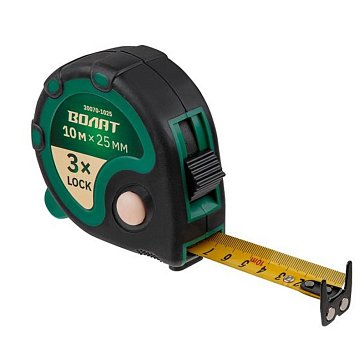 Изображение товара Рулетка Волат 20070-1025, длина 10м, ширина 25мм, обрезиненный корпус