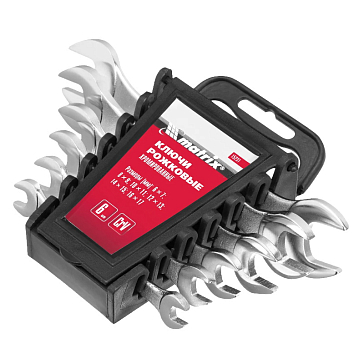 Изображение товара Набор рожковых ключей Matrix 15231 6 шт. хромированная сталь Германия