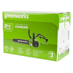 Цепная пила аккумуляторная портативная Greenworks G24CS25K2 арт. 2007707UA (2ач)