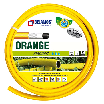 Изображение товара Шланг поливочный Belamos ORANGE 1/2"х25м пластиковый