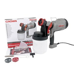 Электрический бытовой краскопульт Crown CT31013, объем бачка 0,9 л, мощность 400 Вт, регулировка