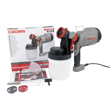 Изображение товара Электрический краскопульт Crown CT31013 0.9 л мощность 400 Вт воздушный
