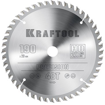Изображение товара Пильный диск по дереву Kraftool Precision 36952-190-20 48 зубьев для точных распилов