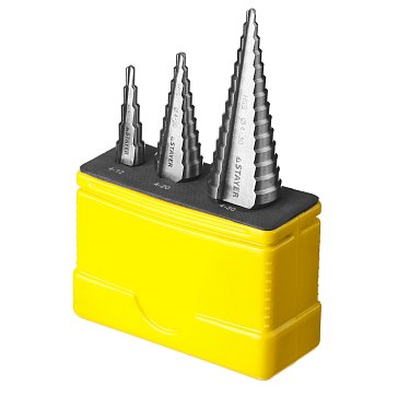 Изображение товара Набор ступенчатых сверл по металлу и пластику Stayer MASTER 29660-4-30-H3