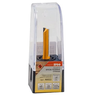 Изображение товара Фреза пазовая прямая Энкор 46022, Ø 8х26 мм; хвостовик 8 мм по дереву