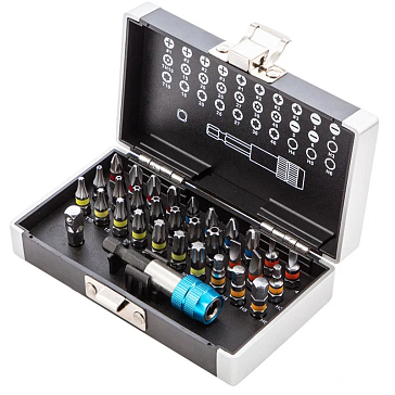 Изображение товара Набор бит Gross 11363 32 шт с магнитным адаптером и пластиковым кейсом Германия