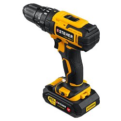 Дрель-шуруповерт ударная Steher CDS-200-2 V1, 20 В, 40 Нм, 2 АКБ (2 Ач), кейс