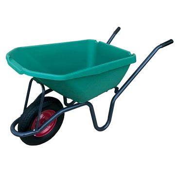 Изображение товара Тачка строительная Variant (одноколесная, усиленная, с зеленым пластиковым корытом, 120 л, груз 200 кг) 11120ЗПК