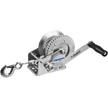 Изображение товара Лебедка ручная барабанная Зубр Профессионал 43113-0.7_z01 (тяговая, тросовая, 0,7т, 8м)