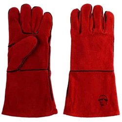 Краги спилковые с подкладкой красные РосМарка 004 КЕ1470 (пара)