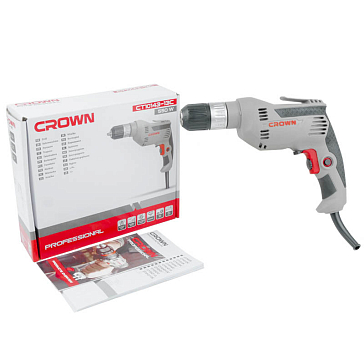 Изображение товара Безударная дрель Crown CT10143-13C (мощность инструмента 550 Вт, 2800 оборотов, вес 1.42 кг)