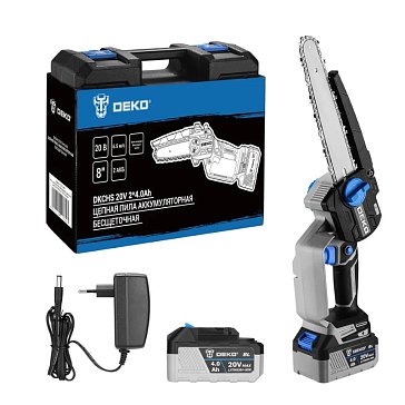 Изображение товара Аккумуляторная цепная пила Deko DKCHS 063-4483, 20V, 2x4.0Ач