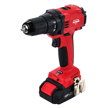 Изображение товара Аккумуляторная бесщёточная дрель Elitech ДА 12БЛ2 с кейсом и подсветкой