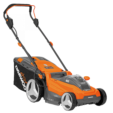 Изображение товара Газонокосилка аккумуляторная Daewoo DLM 4042Li SET, 21В , бесщеточный двигатель , ширина кошения 40см , мульчирование  (АКБ 5 А*ч -2ШТ +ЗУ)