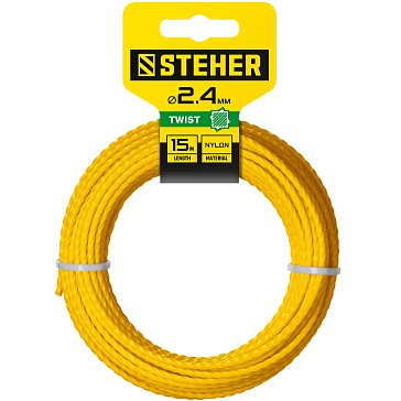 Изображение товара Леска для триммера Steher 75020-2.4 витой квадрат, 2.4 мм, 15 м