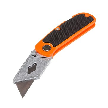 Изображение товара Нож Sparta 78981 складной, пластиковая двухкомп рукоятка, сменное трапециевидное лезвие, 5 лезв.