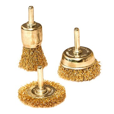 Изображение товара Корщетки-насадки для дрели Sturm 5241002, 3 шт - стальные насадки для удаления ржавчины