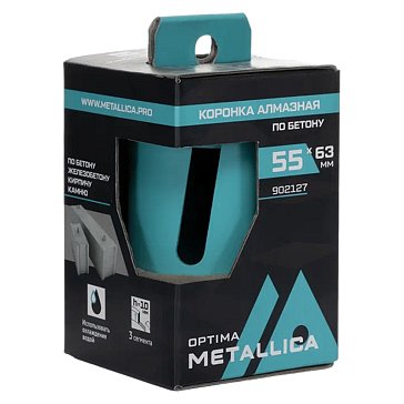 Изображение товара Коронка алмазная сегментная Metallica Optima 902127 55x63 мм M16 для бетона