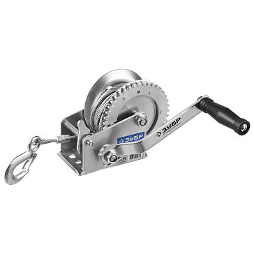 Изображение товара Лебедка ручная барабанная Зубр Профессионал 43113-0.5_z01 (тяговая, тросовая, 0,5т, 8м)