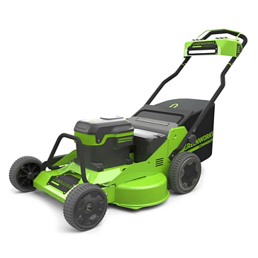 Изображение товара Газонокосилка аккумуляторная Greenworks 2519207 82V с текстильным травосборником