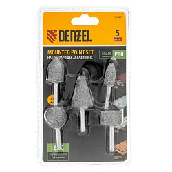 Набор шарошек абразивных Denzel 76027 для дрели ((ПШМ), 63С, 5 шт.)