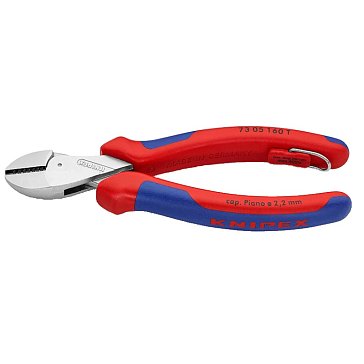 Изображение товара Бокорезы Knipex X-Cut KN-7305160T, 160 мм, хром, 2-компонентные ручки, коробчатый шарнир, проушина для страховки