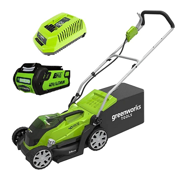 Изображение товара Газонокосилка аккумуляторная Greenworks G40LM35K2 (40 В, 2 Ач АКБ и ЗУ) 2501907UA