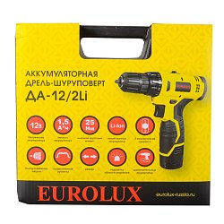 Дрель-шуруповерт аккумуляторная Eurolux ДА-12/2Li 72/14/38