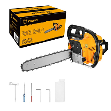 Изображение товара Бензопила Deko DKCHS 45-16 065-1222 2,7 л.с., 45 куб.см, 16"