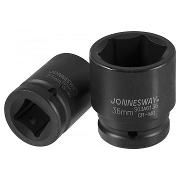 Изображение товара Торцевая ударная головка Jonnesway S03A6122 (3/4"DR, размер 22 мм, длина 51 мм, материал хром)