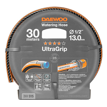 Изображение товара Шланг Daewoo UltraGrip Plus DWH 5115 30 м армированный для полива и техники