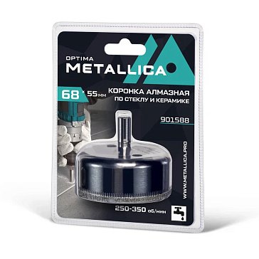 Изображение товара Коронка алмазная Metallica Optima 901588 68x55 мм для стекла и плитки