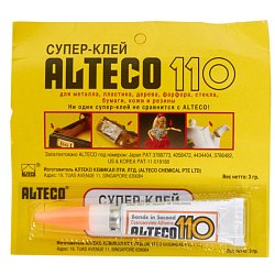 Клей Alteco 110 моментальный, 3 г