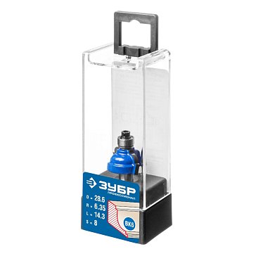 Изображение товара Фреза кромочная калевочная №7 Зубр Профессионал 28.6x16мм радиус 6.3мм