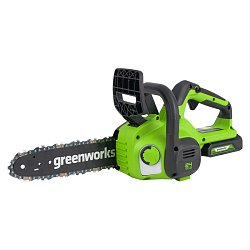 Цепная пила аккумуляторная портативная Greenworks G24CS25K2 арт. 2007707UA (2ач)