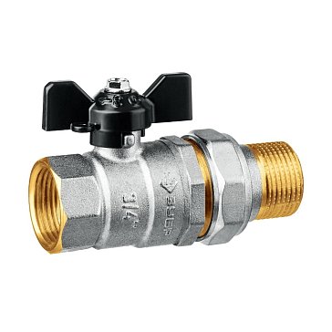 Изображение товара Кран шаровой Зубр 51321-3/4 с накидной гайкой и ручкой бабочка