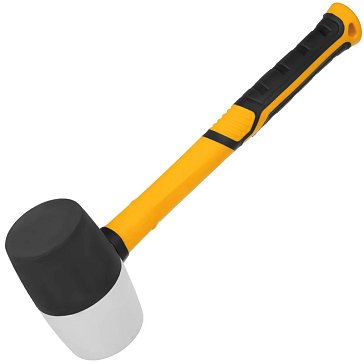 Изображение товара Киянка резиновая Denzel 11103, 680 г, черно-белая, фибергласовая  рукоятка c TPR покрытием