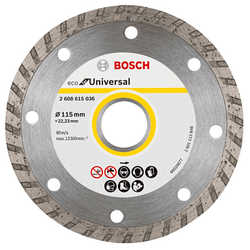 Изображение товара Алмазный диск Bosch Eco Universal Turbo 115 мм для бетона, камня, кирпича