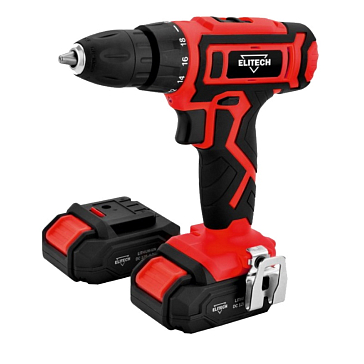 Изображение товара Аккумуляторная дрель Elitech ДМ ДА 202СЛ E2201.017.01 20В 2x1.7Ач кейс