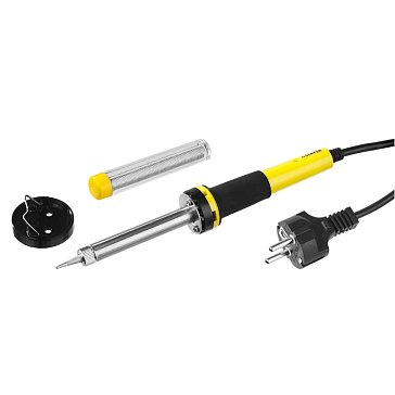 Изображение товара Паяльник с двухкомпонентной рукояткой и долговечным жалом, Stayer "PROFI" PROTerm, 55300-60, в комплекте (припой и подставка), 60 Вт, конус