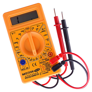 Изображение товара Мультиметр Мегеон 12838 цифровой для измерения напряжения тока сопротивления температуры