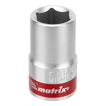 Изображение товара Головка торцевая Matrix 13114, 14 мм, 6-гранная, CrV, под квадрат 1/2", хромированная